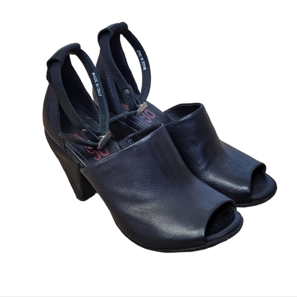 A.S. 98 Strappy Leather Heeled Mule - Picture 1 of 11